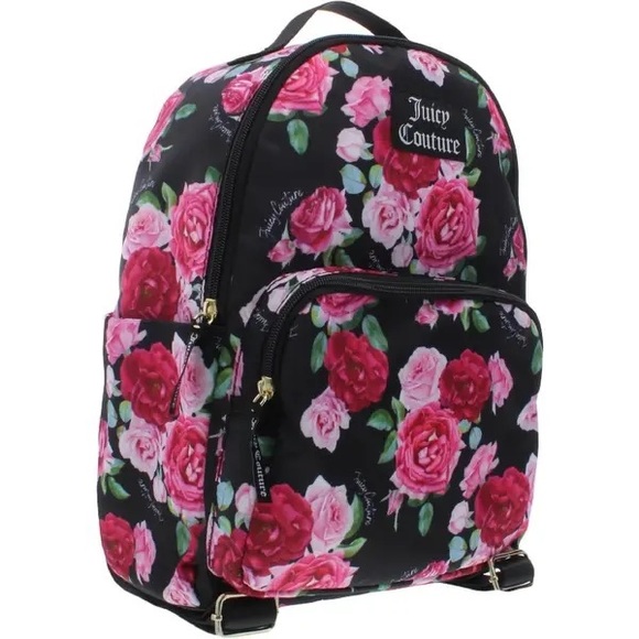 Juicy Couture Handbags - Juicy Couture Sport Yourself Nylon floral print-Large-Black romantic rose